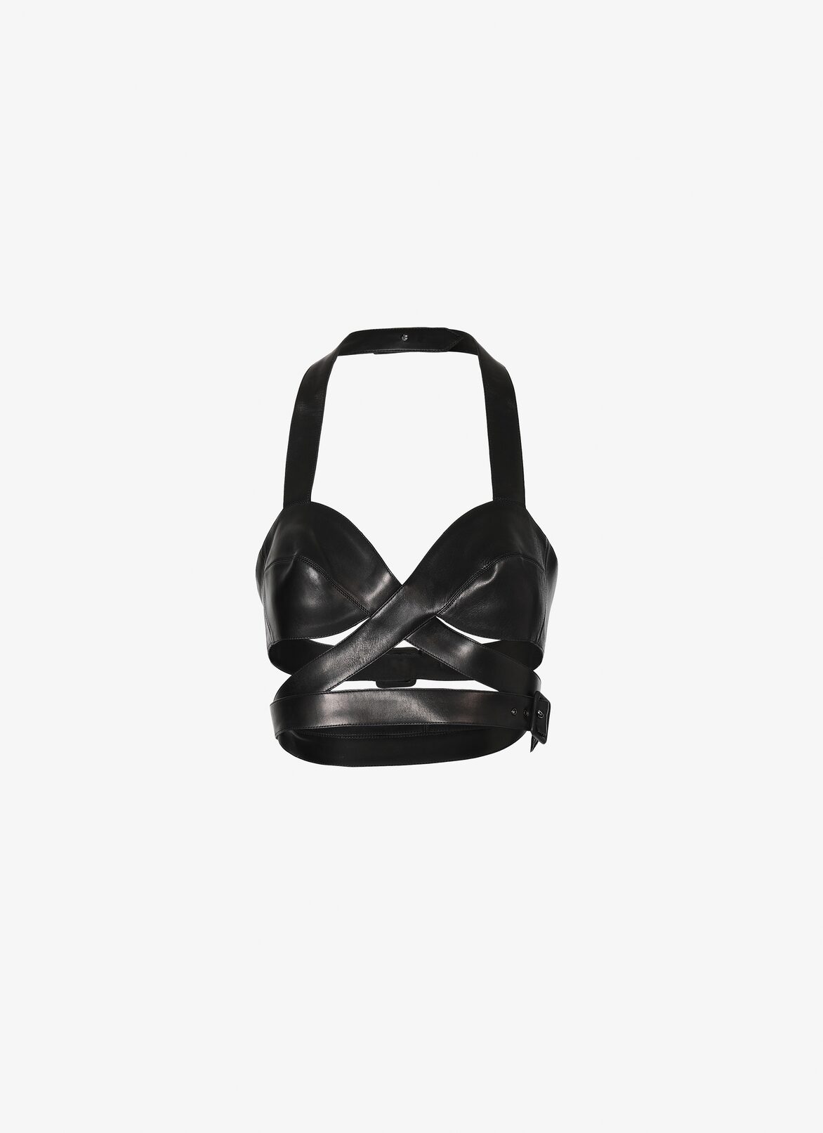 Lambskin Bustier Top ALAÏA BLACK LAMBSKIN BUSTIER TOP